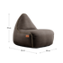 Donkerbruine canvas lounge chair van sackit met zachte bekleding en afgeronde vorm voor comfortabel ontspannen binnenshuis
