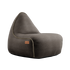 Donkerbruine stoffen lounge stoel van sackit met hoge rug en zachte afgeronde vorm voor comfortabel ontspannen in een modern interieur