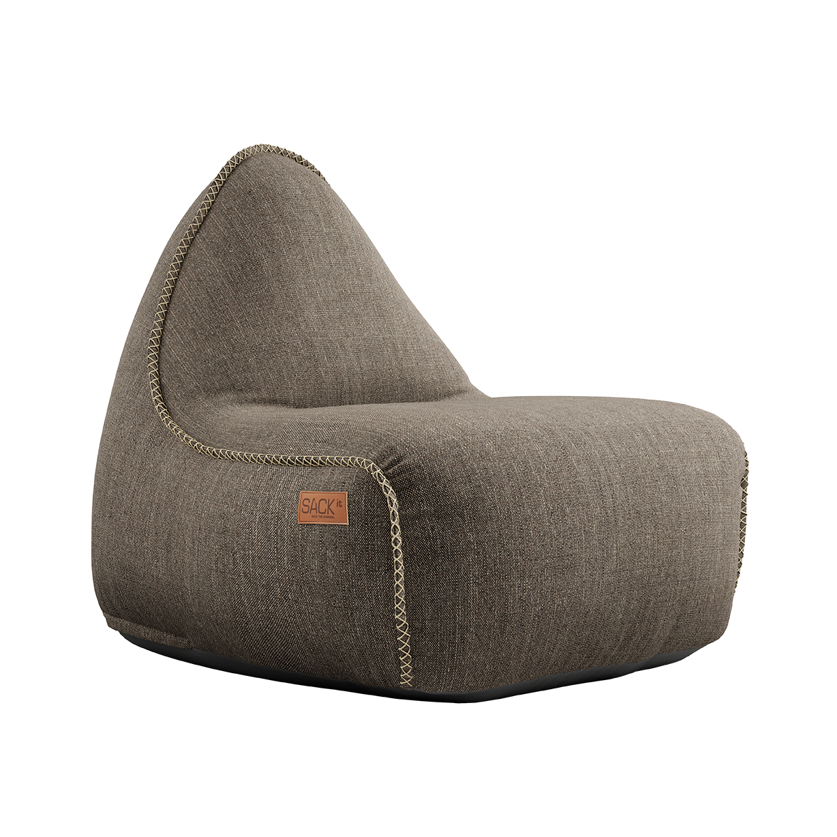 Bruine Cobana loungestoel van sackit met hoge rugleuning en zachte zitting voor comfortabel loungen binnen en buiten