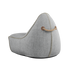 Grijze weerbestendige zitzakstoel met decoratieve stiksels en handvat van touw voor comfortabel loungen binnen en buiten