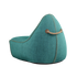 Turquoise Cobana lounge stoel van sackit met decoratieve stiksels en touwlus voor comfortabel buiten zitten in een modern Deens ontwerp