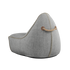 Grijze outdoor zitzak lounge stoel van sackit met decoratieve stiknaden en een stevig touw handvat voor comfortabel zitten binnen en buiten