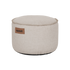 Lichtgrijze Cobana poef van sackit met ronde vorm en zachte bekleding als comfortabele voetensteun of extra zitplaats voor binnen en buiten