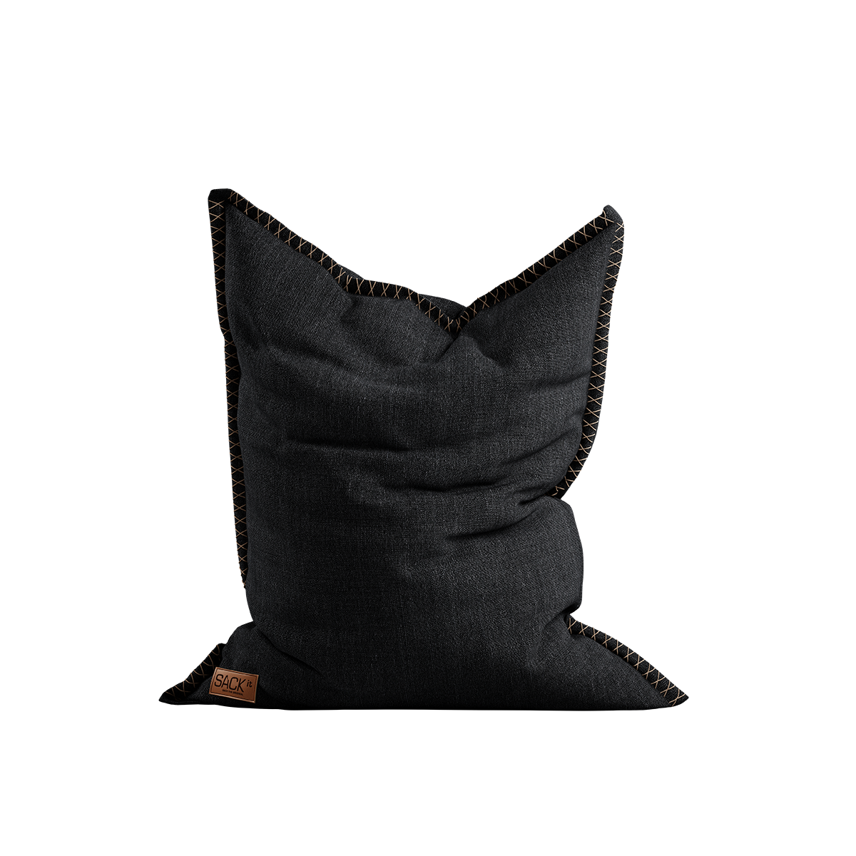Zwarte Cobana zitzak van sackit voor comfortabel binnen en buiten zitten met waterafstotende bekleding en stevige decoratieve stiksels