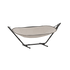 Lichtbeige Cobana hangmat met stevig zwart frame van sackit voor comfortabel ontspannen in de tuin op het terras of bij het vakantiehuis