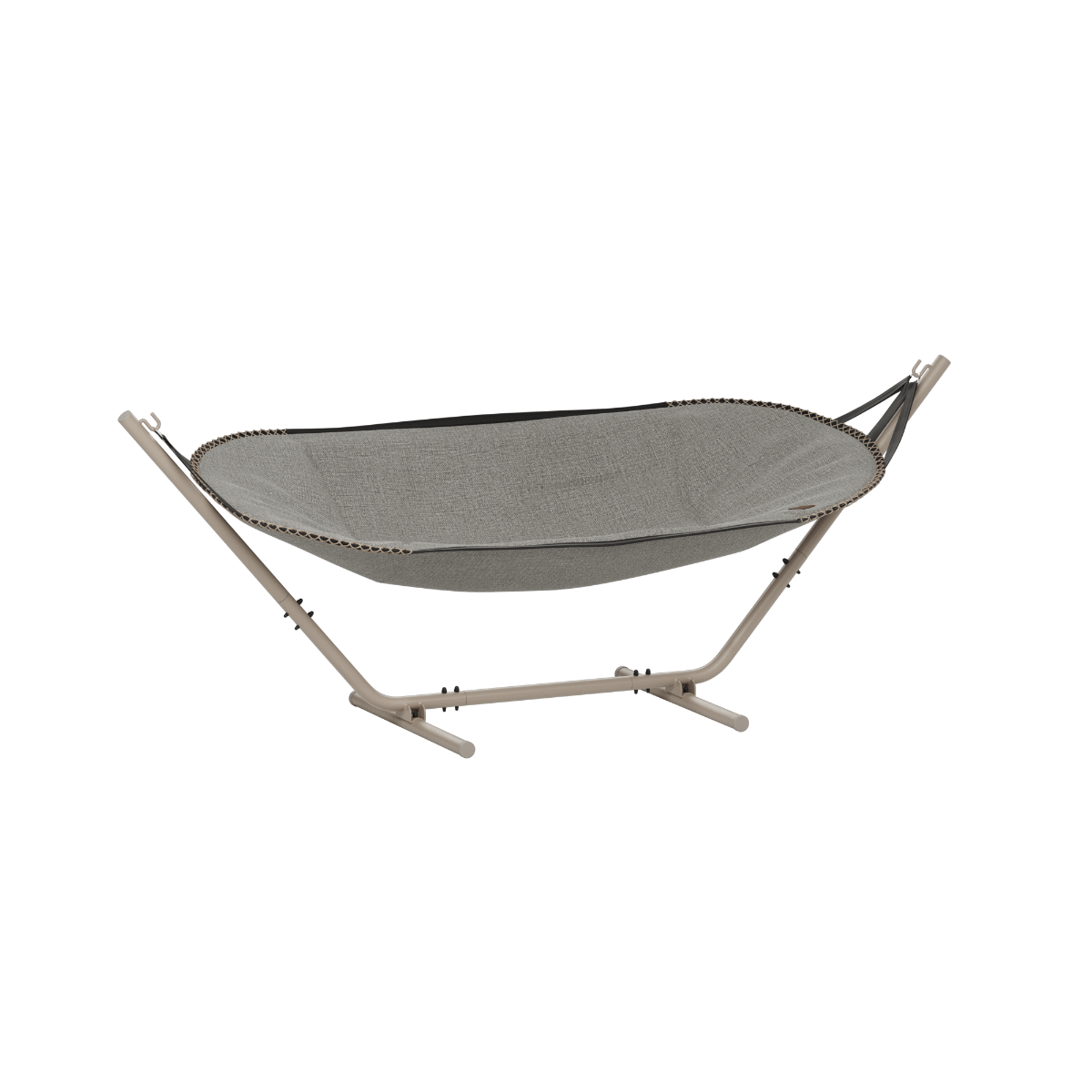 Grijze Cobana hangmat van sackit met stevig metalen frame voor comfortabel ontspannen in de tuin of op het terras
