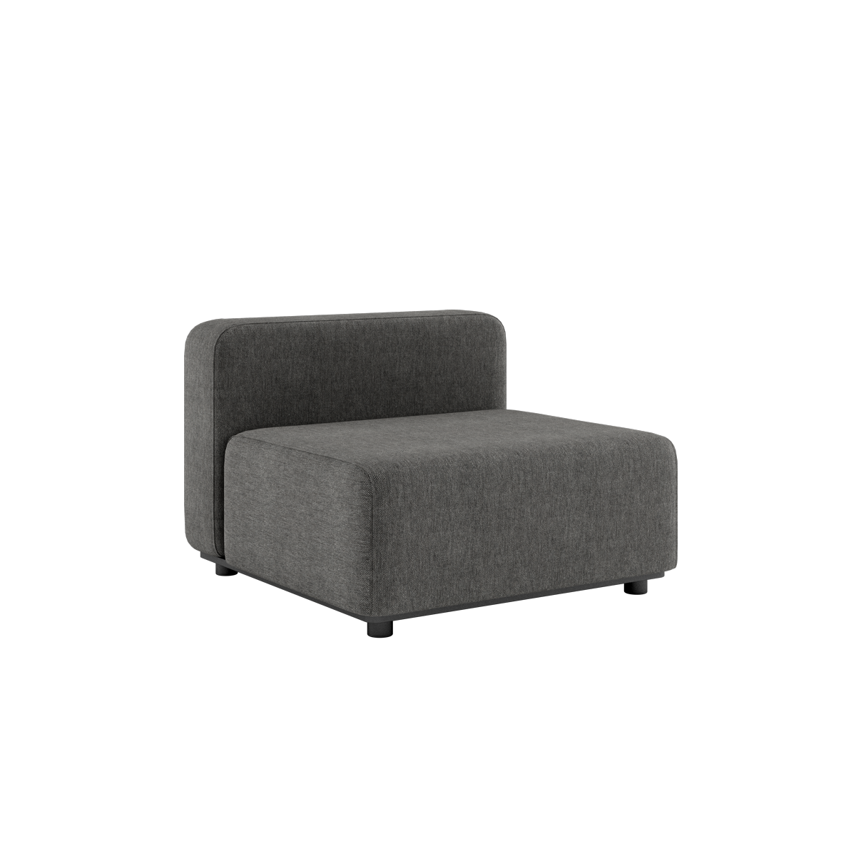 Grijze modulaire loungesofa voor buiten met brede zitting en hoge rugleuning van sackit Nederland voor stijlvolle Scandinavische tuinen