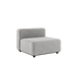 Lichtgrijze modulaire outdoor zitmodule met brede zitting en afgeronde rugleuning voor een rustige Scandinavische uitstraling van sackit