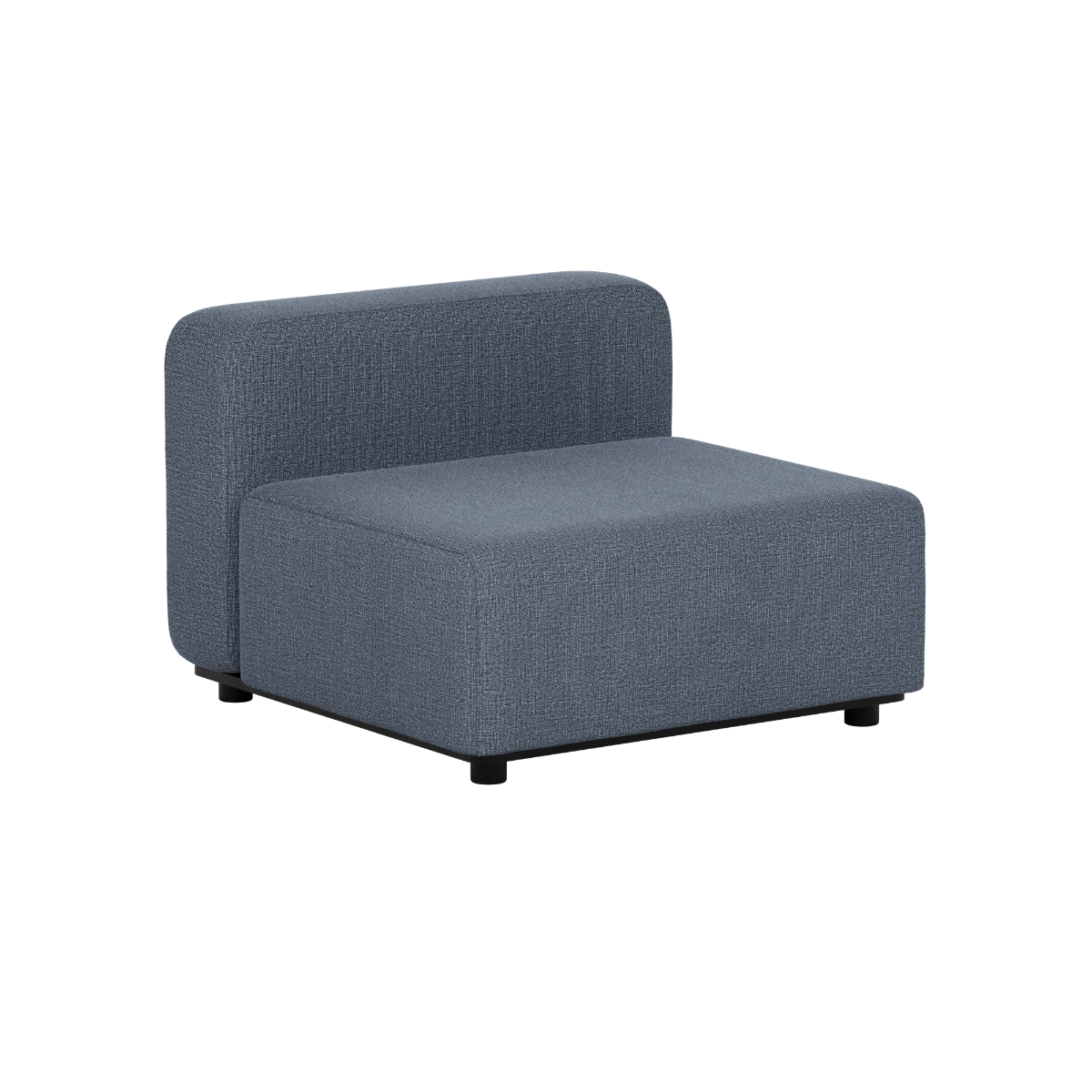 Grijze modulaire outdoor zitmodule van sackit met brede zitting en rugleuning voor een comfortabele loungeset in de tuin