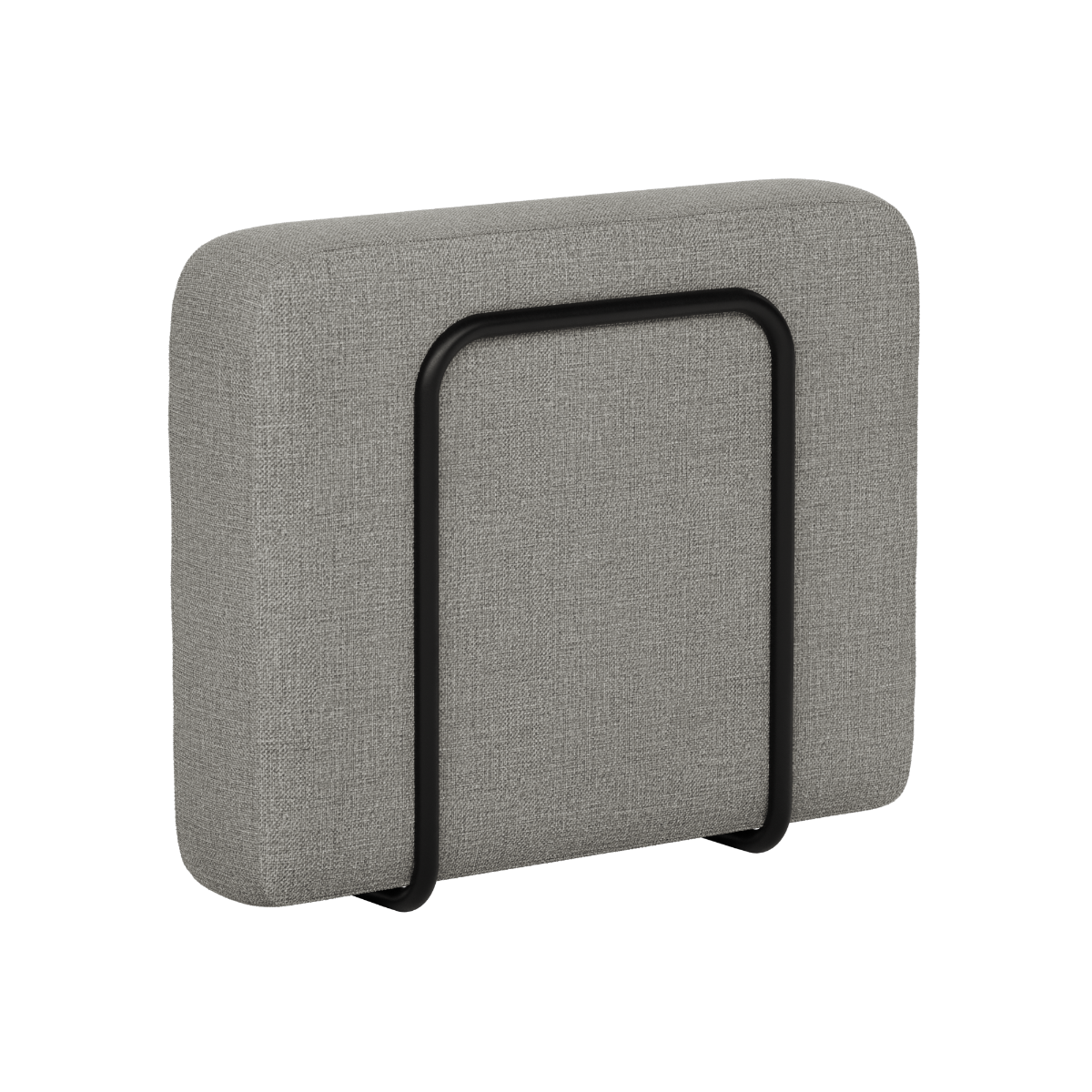 Grijze armleuning voor modulaire outdoor sofa van sackit met weerbestendige bekleding en zwart metalen frame in Scandinavisch design