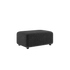 Donkergrijze outdoor pouf van sackit met afgeronde hoeken en zwarte poten als onderdeel van een modulaire Cobana loungeset voor buiten