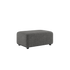 Donkergrijze outdoor pouf van sackit met zachte bekleding en strakke Scandinavische lijnen voor een modulaire loungeset in de tuin