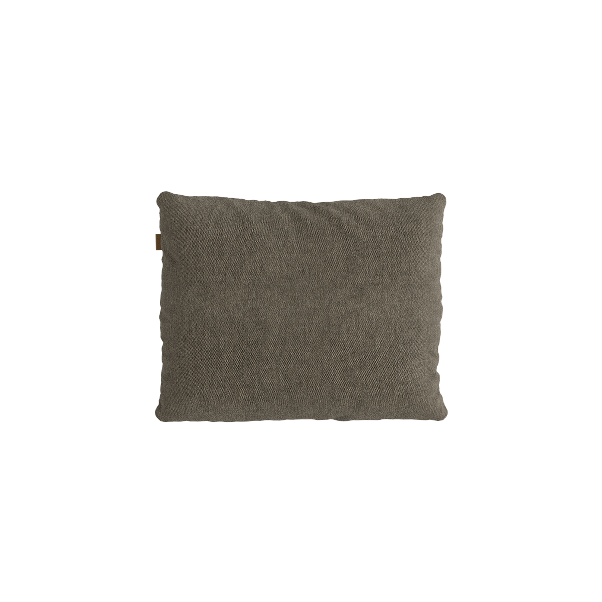 Donker taupe Cobana kussen van waterafstotend textiel voor extra zacht comfort op een buitenbank van sackit