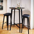 Nordic Bar Stool - Black Stained Oak with stitches