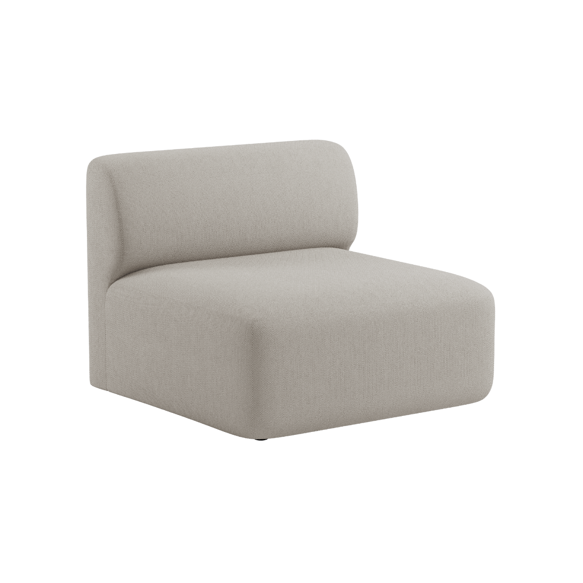 Beige stoffen zitmodule van sackit voor de Fjord Sofa met afgeronde rugleuning en royaal zitvlak als comfortabele modulaire binnenbank