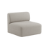Beige stoffen zitmodule van sackit voor de Fjord Sofa met afgeronde rugleuning en royaal zitvlak als comfortabele modulaire binnenbank