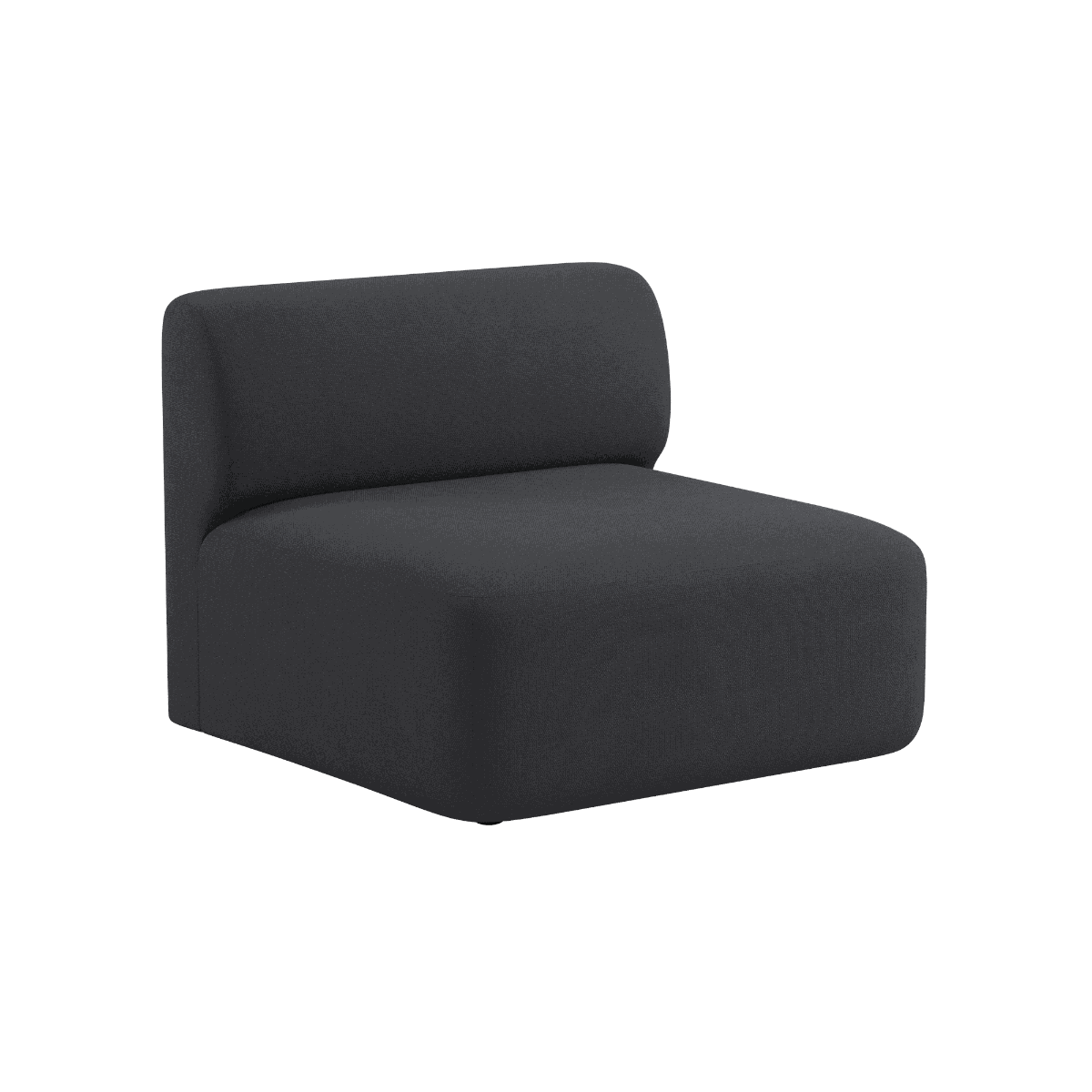 Donkergrijze losse zitting van sackit voor de Fjord sofa met zachte bekleding en afgeronde vormen voor comfortabel Scandinavisch wonen