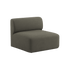 sackit Fjord sofa zitgedeelte in olijfgroene stof met brede zachte zitting en afgeronde rugleuning voor een modern Scandinavisch interieur
