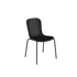 Zwarte patio stoel van sackit met ergonomische rugleuning en slanke metalen poten voor comfortabel buiten dineren op terras of balkon