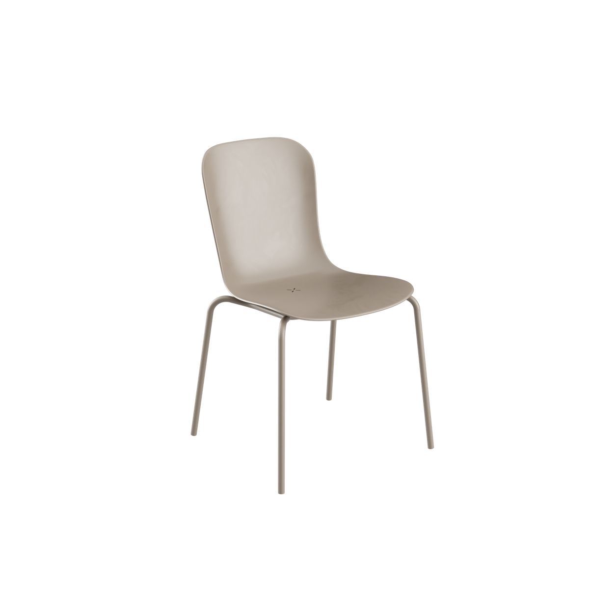 Licht taupekleurige tuinstoel met ergonomische rugleuning en slanke metalen poten voor comfortabel buiten dineren van sackit