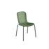 Groene ergonomische patio stoel met gebogen rugleuning en slanke donkere poten voor comfortabel buiten eten en ontspannen op het terras van sackit