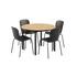Kirra Dining Table Ø110 Noir & 4 Patio Chair No. One