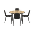Kirra Dining Table Ø110 Noir & 4 Patio Chair No. One