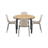 Kirra Dining Table Ø110 Noir & 4 Patio Chair No. One
