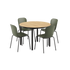 Kirra Dining Table Ø110 Noir & 4 Patio Chair No. One