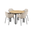 Kirra Dining Table Ø110 Noir & 4 Patio Chair No. One