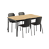 Kirra Dining Table Noir & 4 Patio Chair no. One van sackit op een witte achtergrond