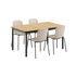Kirra Dining Table Noir & 4 Patio Chair no. One in Taupe / Noir van sackit op een witte achtergrond