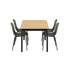 Kirra Dining Table Noir & 4 Patio Chair no. One in olijfgroen / Noir van sackit tegen een neutrale achtergrond