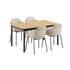 Kirra Dining Table Noir & 4 Patio Chair no. One in Taupe / Noir van sackit op een witte achtergrond