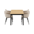 Kirra Dining Table Noir & 4 Patio Chair no. One in Taupe / Noir van sackit tegen een neutrale achtergrond