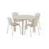 Kirra Dining Table Ø110 Ceramic & 4 Patio Chair No. One