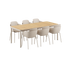 Kirra Dining Table Taupe & 6 Patio Chair no. One van sackit op een witte achtergrond
