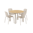 Kirra Dining Table Ø110 Taupe & 4 Patio Chair No. One