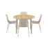 Kirra Dining Table Ø110 Taupe & 4 Patio Chair No. One