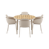 Kirra Dining Table Ø110 Taupe & 4 Patio Chair No. One van sackit op een witte achtergrond