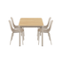 Kirra Dining Table Taupe & 4 Patio Chair no. One van sackit tegen een neutrale achtergrond