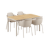 Kirra Dining Table Taupe & 4 Patio Chair no. One van sackit op een witte achtergrond