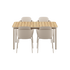 Kirra Dining Table Taupe & 4 Patio Chair no. One