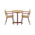 Kirra Cafe Table & 2 Kirra Patio Chair in Chestnut van sackit op een witte achtergrond