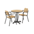 Kirra Cafe Table & 2 Kirra Patio Chair in Noir van sackit op een witte achtergrond