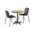 Kirra Cafe Table Noir & 2 Patio Chair No. One van sackit op een witte achtergrond