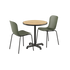 Kirra Cafe Table Noir & 2 Patio Chair No. One in olijfgroen / Noir van sackit tegen een neutrale achtergrond