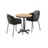 Kirra Cafe Table Noir & 2 Patio Chair No. One van sackit op een witte achtergrond