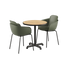 Kirra Cafe Table Noir & 2 Patio Chair No. One in olijfgroen / Noir van sackit tegen een neutrale achtergrond