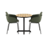 Kirra Cafe Table Noir & 2 Patio Chair No. One in olijfgroen / Noir van sackit op een witte achtergrond